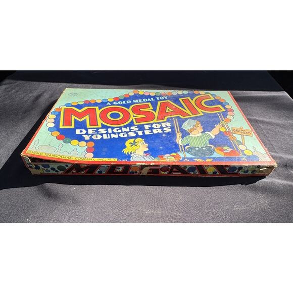 Mosaic Designs for Youngsters 1940 Transogram Art Game Gold Medal Toy Complete! - Picture 3 of 9